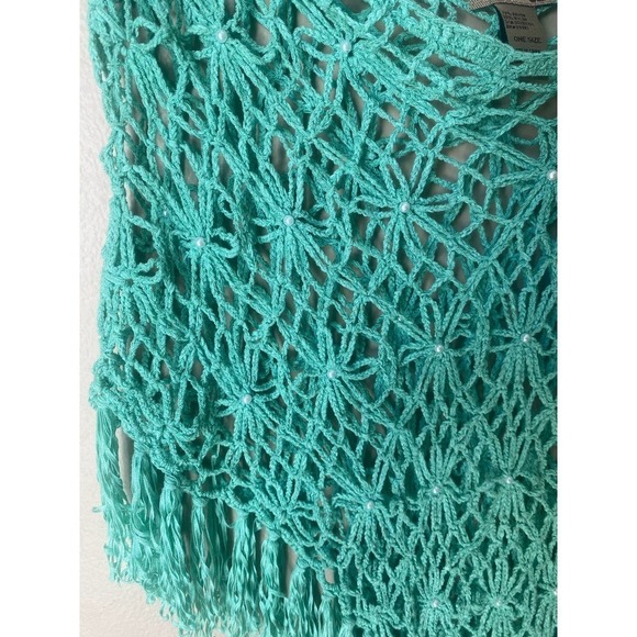 Vintage Y2K Crochet Knitted Boho Swimsuit Cover Up Sarong - Picture 5 of 8